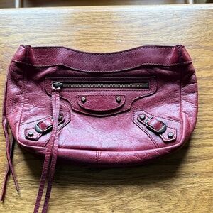 BALENCIAGA Makeup Accessory Pouch Clutch, 06 Grenat Red Bordeaux First City